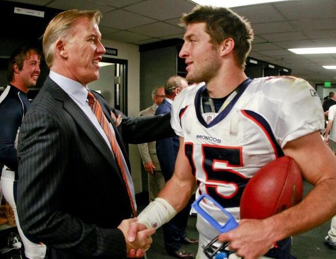 John Elway, Tim Tebow, and Blake Bortles partner with Chick-fil-A CEO Andrew Cathy to launch Momentous Sports investment firm.