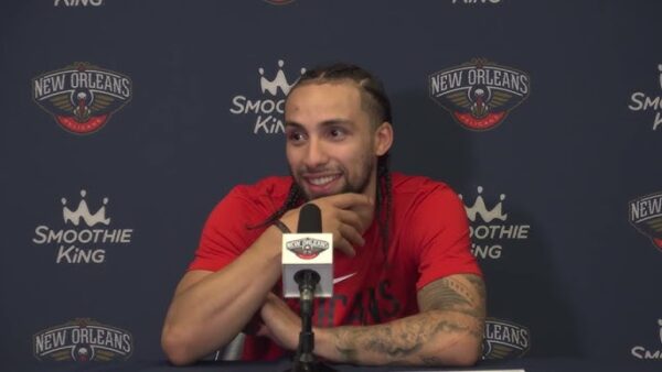 Jose Alvarado speaking about his plans to build a youth basketball court in New York.