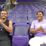 Rhonda Smith-Banchero and Paolo Banchero speaking together about their basketball journeys and UW roots.