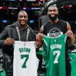 Jaylen Brown honors Celtics legacy in a Dee Brown jersey swap moment