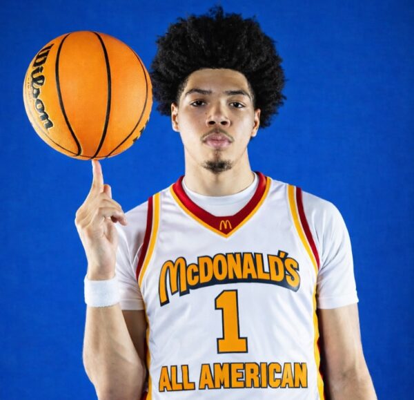 Tyran Stokes serving Happy Meals in a McDonald’s drive-thru after making the McDonald’s All-American Game
