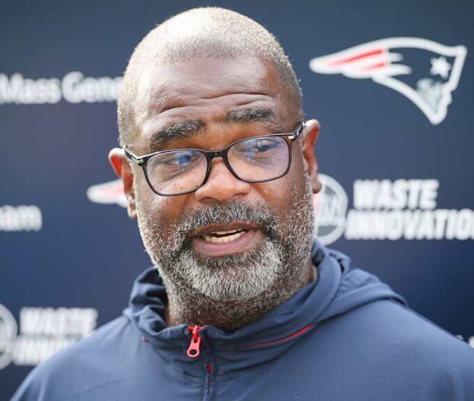 New England Patriots defensive coordinator Terrell Williams on the field during a game