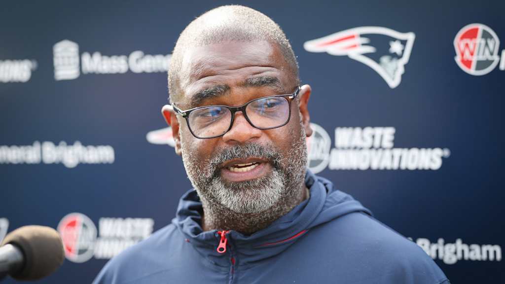 New England Patriots defensive coordinator Terrell Williams on the field during a game